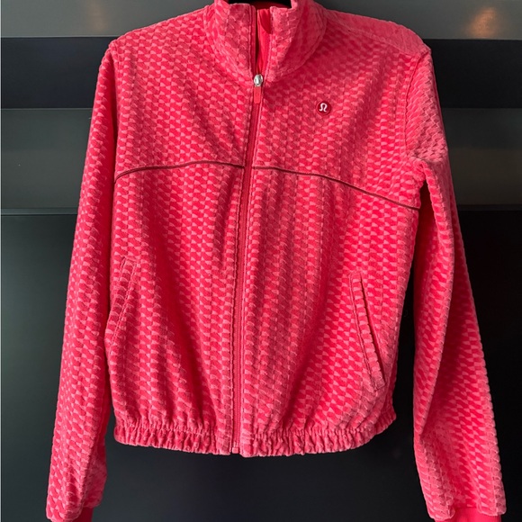 Red Textured Zip-Up Jacket - Picture 2 of 4